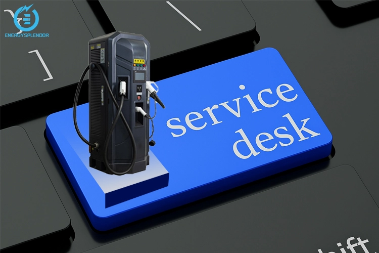 High-voltage 480V EV charger for commercial applications.