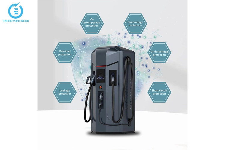 Standalone EV charging pile for urban and commercial use.