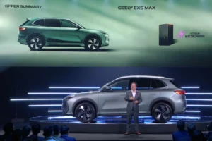 Geely EX5 Max electric SUV launched with Octopus EV collaboration for charging solutions.
