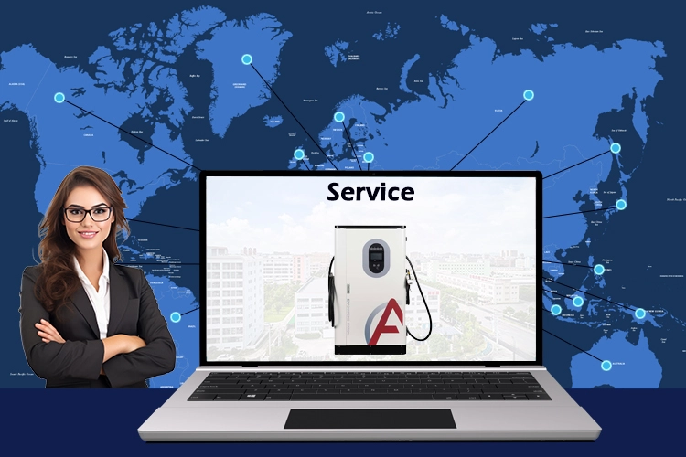 Global EV charger service support with Level 3 charging station network and customer assistance.