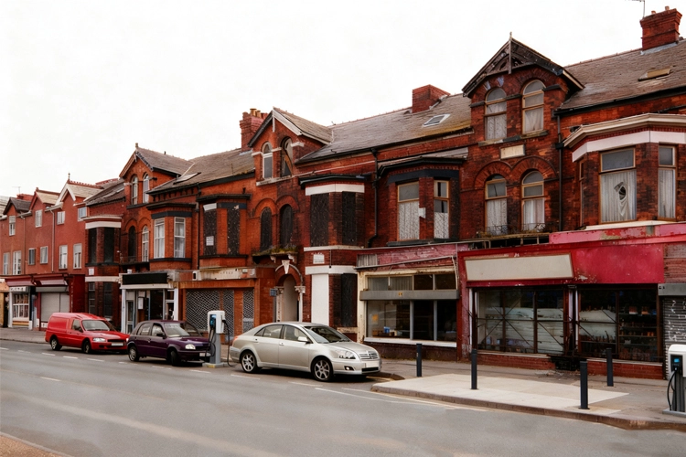 Workplace EV charger installation in a business parking area with electric vehicles connected to fast charging stations.