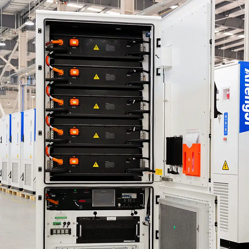 internal layout of 261kWh liquid-cooled ESS cabinet with battery modules and thermal management system for stable energy storage operation