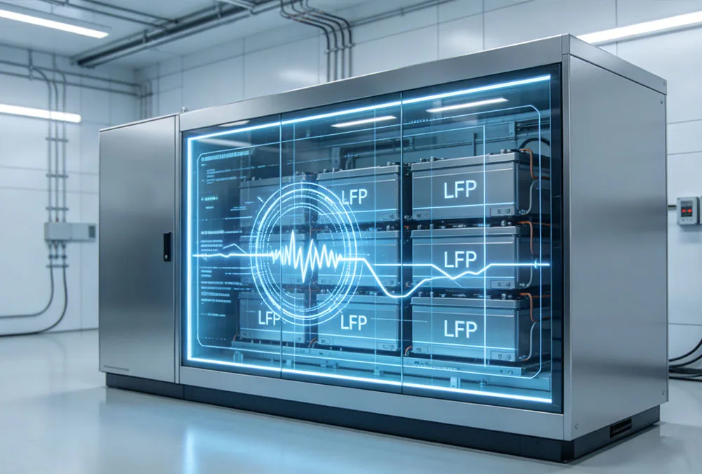 A distributed commercial energy storage system cabinet for office buildings and malls.