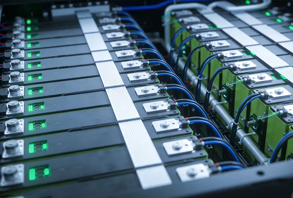 Internal LFP battery system for EV charging station battery system showing professional energy management components.