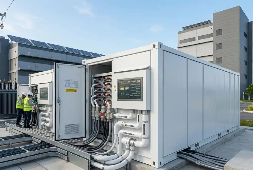 AnengJi liquid-cooled commercial and industrial battery energy storage system BESS cabinet for peak shaving.