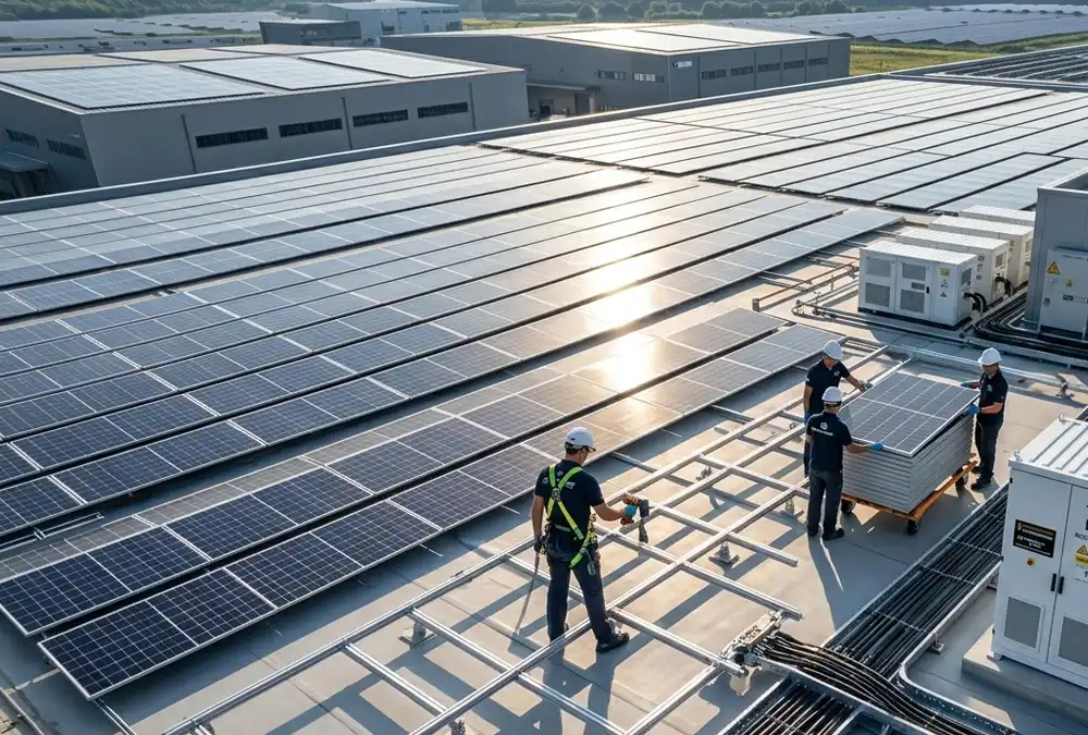 Engineering procurement and construction of a turnkey commercial rooftop solar project executed by a Solar EPC Contractor