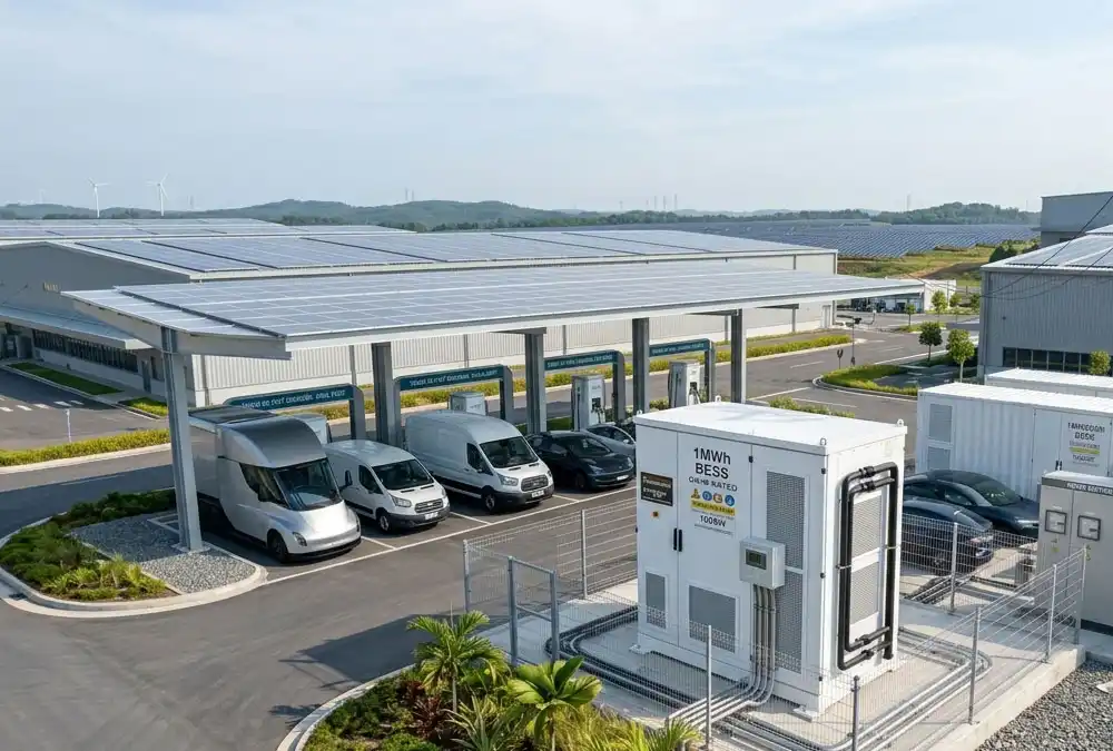 Fully integrated turnkey industrial energy storage system and solar project demonstrating optimized solar plus storage EPC cost