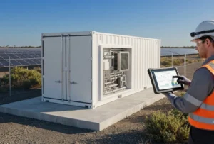 A 2mwh liquid cooled commercial battery vs BESS solution deployed for industrial energy storage and peak shaving