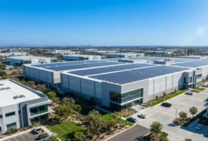 Benefits of using solar energy with commercial rooftop solar panels on an industrial facility.