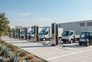 Next-generation commercial electric vehicle supply equipment for high-power DC fast charging.