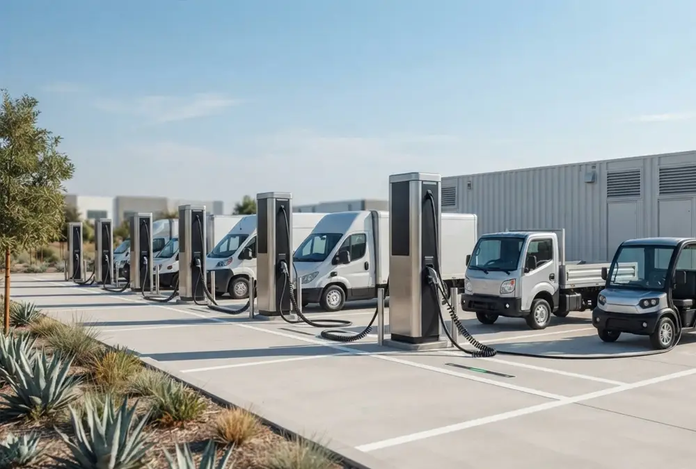 Next-generation commercial electric vehicle supply equipment for high-power DC fast charging.