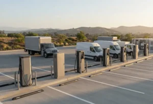 Commercial EV charging stations cost breakdown featuring high power DC fast chargers and battery energy storage